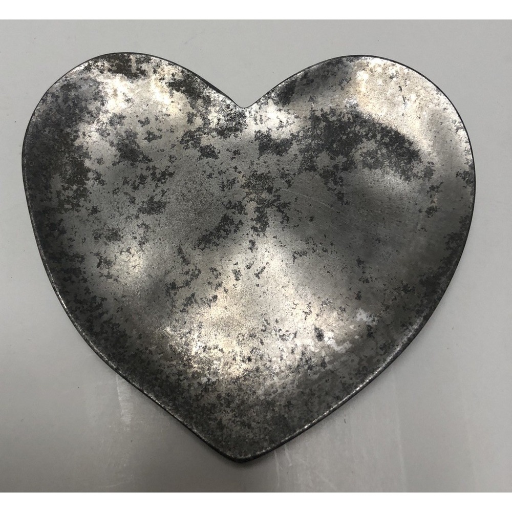 Pottery‎ Barn Trinket Dish Pewter Heart Shaped Tray